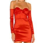 Lovers + Friends  Aylah Red Long Sleeve Strapless Mini Dress size Medium Photo 0