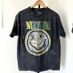 Nirvana Band T Shirt Gray with Green Graphic Smiley Photo 0