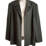 Valerie Stevens Vintage Cashmere Wool Soft Open Blazer Jacket Green Pockets 14 Photo 0