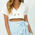 Princess Polly  blue linen skort. Size 4. Brand new with tags. (NWT) Photo 0