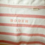 BODEN | Boden Pink White Ruffle Frill Neck Breton 100% Cotton Top Button | XL Photo 3