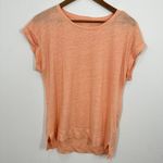 J.Crew 100% Linen Tee Shirt Coral Peach Short Sleeve Casual Basic Top M Orange Size undefined Photo 2