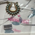 Premier Design Necklace Lotus Brassy Tone Faux Turquoise Gold Photo 7