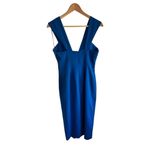 New! Jay Godfrey Cobalt Blue Deep V Plunge Midi Dress Size 6 Photo 3