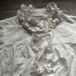 Diane Von Furstenberg  White Kailey Puff Sleeve Ruffle Button Down Top Cotton 4 Photo 2