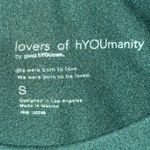 Lovers Of Hyoumanity Green Ivory Hustle Print Workout Boxy Muscle Tank Top Small Photo 4