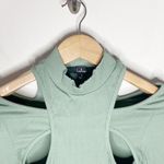 Lulus Casual Chic Sage Green Ribbed Cutout Bodycon Mini Dress size S Photo 6