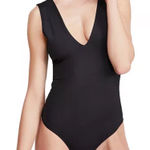 Free People Keep It Sleek Low-Back Bodysuit - Black L Photo 0