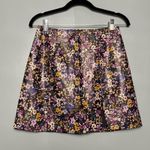 Maeve NWT  Anthropologie Faux Leather Micro Mini Side Slit Floral Women’s Size 2 Photo 1