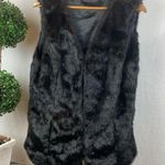 Vera Wang  Faux Fur Black Sleeveless Vest L/XL Photo 0
