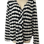 Karen Brooks Womens Open Front Cardigan Top Size Small Black And White Black Photo 0