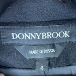 Vintage Donnybrook 100% Wool Women's 4 Black Trench Coat Genuine Rabbit Fur Hood Photo 12