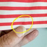 Spartina 449 Ivory Coral Red Stripe Ray Boatneck 3/4 Sleeve Button Accent Top Photo 11