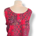 Vintage 1990s Red Paisley Patchwork Maxi Dress Plus Size Boho Hippie Festival Pink Photo 7
