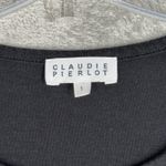 Claudie Pierlot Shirt Women Small Black Grommets Neutral Minimal‎ Gothic Grunge Photo 6
