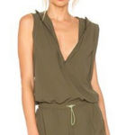 Free People Free People Going For A Runsie Olive Green Sleeveless Hooded Shorts Romper XS Photo 0