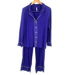 Soma  L Cool Nights Long-Sleeve Notch Collar Pajama Top & Bottom Pants Sleepwear Photo 1
