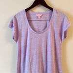 Lilly Pulitzer Purple Linen Blend Short Sleeve top Scoop Neck Button Sleeve XS Photo 1