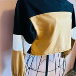 SheIn NWOT Cropped Raw Edge Color Blocked Long Sleeve Light Weight Sweatshirt Photo 2