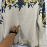 Charter Club  L Floral Cream Yellow Cardigan Sweater button down metallic Photo 13