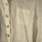 J Jill Jacket Tunic Large Petite White Linen Button‎ Up Pockets Shacket Coastal Size undefined Photo 4