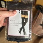 Leg Avenue NIP Black Opaque Nylon Thigh Highs Hosiery One Size 90-165 Lbs Photo 3