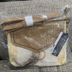 Violet Ray VR NYC Light beige  Braided O-Ring Messenger Crossbody Laser Cut Bag New w/Tags Photo 1