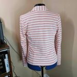Allegra K  Medium Coral and White Striped Blazer Photo 1
