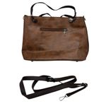 Vegan Leather Vintage Style Brown Lightweight Crossbody Shoulder Bag Purse Photo 2