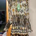 Farm Rio NWT floral tapestry mini dress silver XS Photo 9