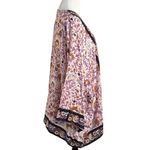 J.Jill Contrasting Floral Printed Ruana Kimono Pale Gem Decorative Vine XL Photo 4