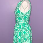 Buttons Green and White Patterned Dress Photo 4