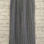 Women’s Linda Anderson linen blend wide leg blue stripe pants Medium Photo 0