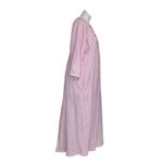 STAN HERMAN Pink White Stripe House Dress Robe Seersucker Embroidered Size Large Photo 2