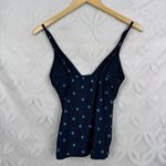 Seafolly  Sunflower Border V Neck Blue Floral Singlet‎ Tankini Size 4 NWOT Photo 14