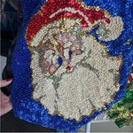Festive Sequin Santa and Tree Vest Blue Size L Photo 6