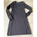 Athleta Women Sweater Dress MP Hot Toddy Black Ruched Long Sleeve Cotton Blend Photo 1
