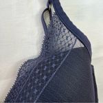 Victoria's Secret  Women's 34DD Incredible Plunge Bra Navy Blue Lace Dainty Photo 2