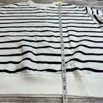 H&M Women's Striped Pullover Sweatshirt Oversized Fit M Med Medium Ivory Black Photo 8