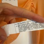 ZARA  women’s RUCHED TULLE TOP SEMI-SHEER Orange color long sleeve top small Photo 4