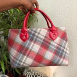 Y2K Early 2000s Red White Plaid shoulder hand bag purse polka dot lining #fairycore #whimsygoth #gothic #cottagecore Photo 0