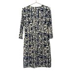 J. McLaughlin Classic sheath dress by . Dark blue & crème pattern. Photo 1