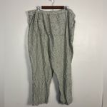 Anthropologie  Seashore Linen Blend Pants Green/White Lagenlook size 3X Photo 6