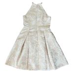 Gal Meets Glam Women’s Evelyn Sea Holly Jacquard Pink Floral Halter Neck Dress Photo 7