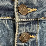 Mudd Jeans Skirt Size 5 Womens Juniors Button Fly Distressed Blue Denim Photo 2