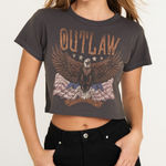 La La Land Outlaw Short Sleeve Graphic Cropped T Photo 0