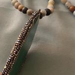 30” Necklace Multicolor Stone Beads Green Agate Crystal Stone Pendant 3” H Photo 2