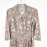 BODEN Riviera Brown Floral Front Button 3/4 Sleeves Pleated Dress, Size 6 Photo 7