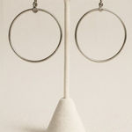 Vintage Havana Vintage Y2K Womens Dainty Silver Tone Drop Clip On Hoop Earrings Lightweight 90s Photo 0