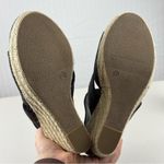 Steve Madden SM New York Black Denim & Gold Wedge Sandal Raffia Women’s Size 9.5 Photo 8